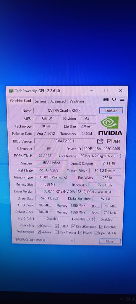 Продам видеокарту NVIDIA Quadro K5000
