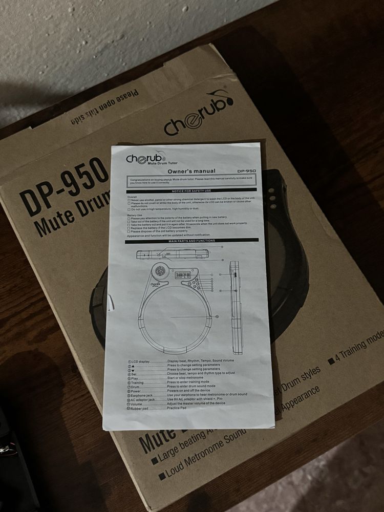 Тренировочный пэд Cherub Mute Drum Tutor (DP-950)