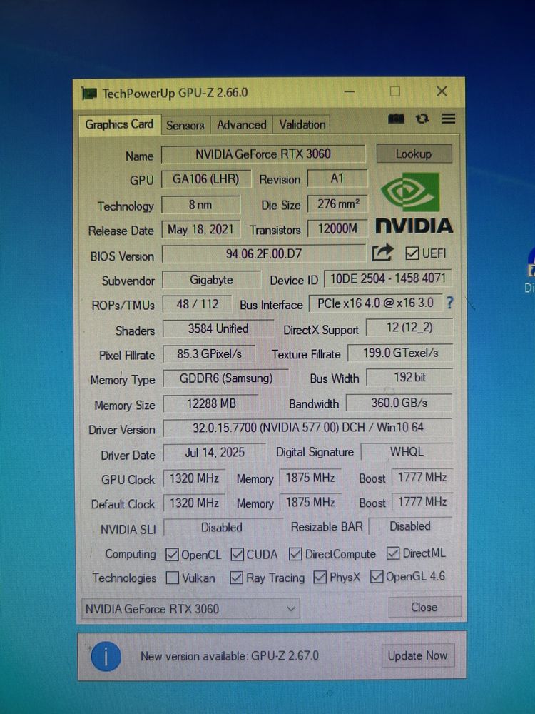 Видеокарта RTX 3060