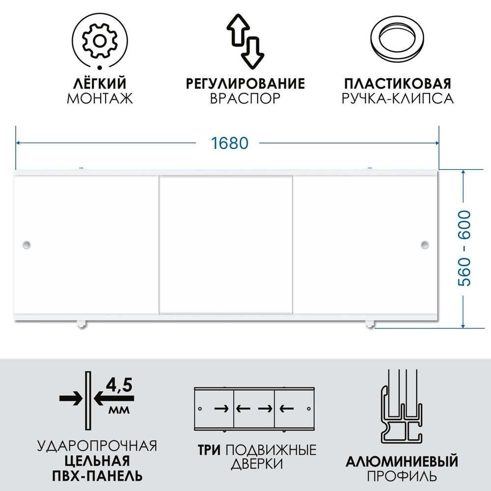 Экран под ванну, алюминиевый