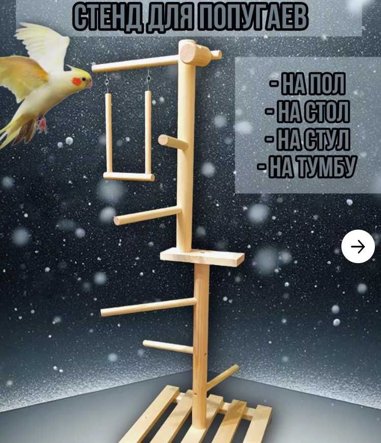 Игровая площадка. Стенд для попугаев и других птиц.