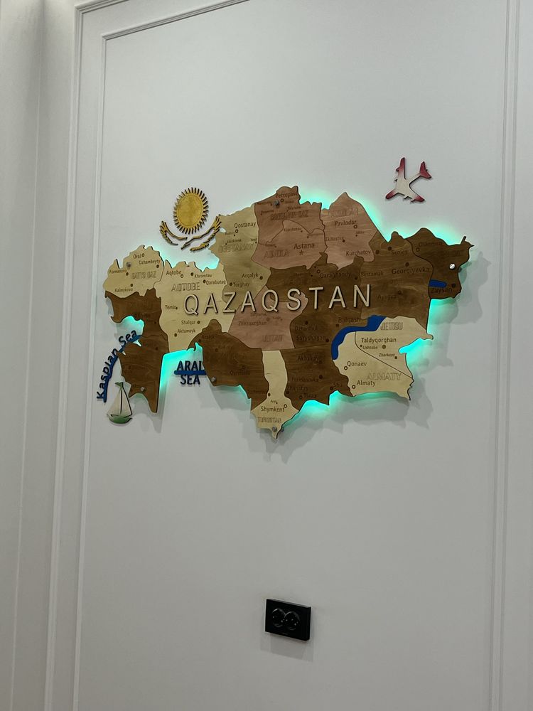 Карта Казахстана декор