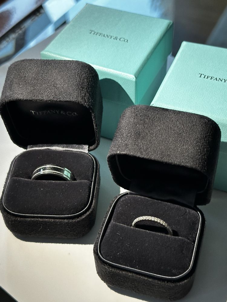 Обручальные кольца Tiffany из платины с бриллиантами