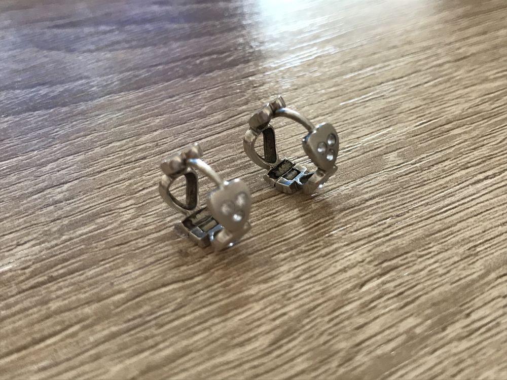 Серьги конго белое золото