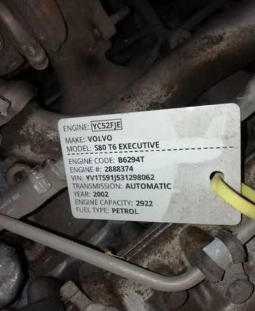 Двигатель B62 volvo S80 T6 B6294T бек