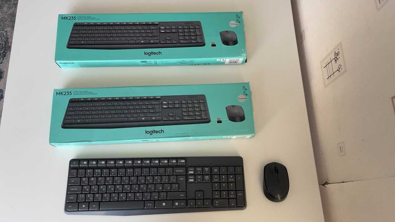 Клавиатура Logitech MK235, Grey, USB + мышь в отличном состоянии