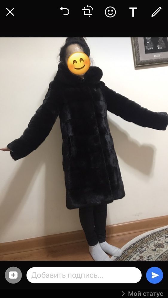 Норковая элитная шуба BLACK NAFA MINK