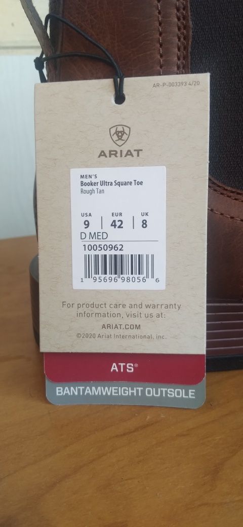 ARIAT. Мужские кожаные полусапожки. Размер 42.5. США.