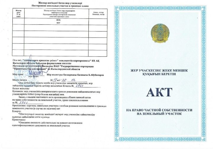 Кировтан жер сатылады