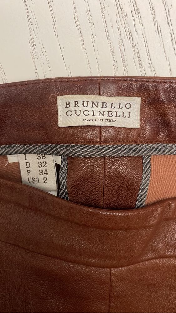 Кожаные брюки Brunello Cucinelli