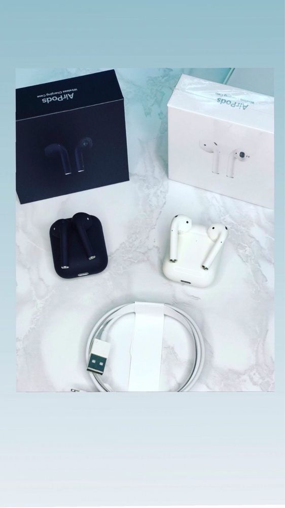 Наушники AirPods 2 Premium EAC + Чехол!Каспий Ред, Рассрочка !Доставка
