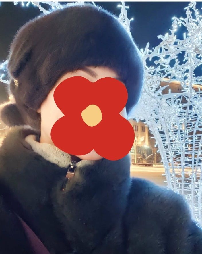 Шапка женская голубая норка