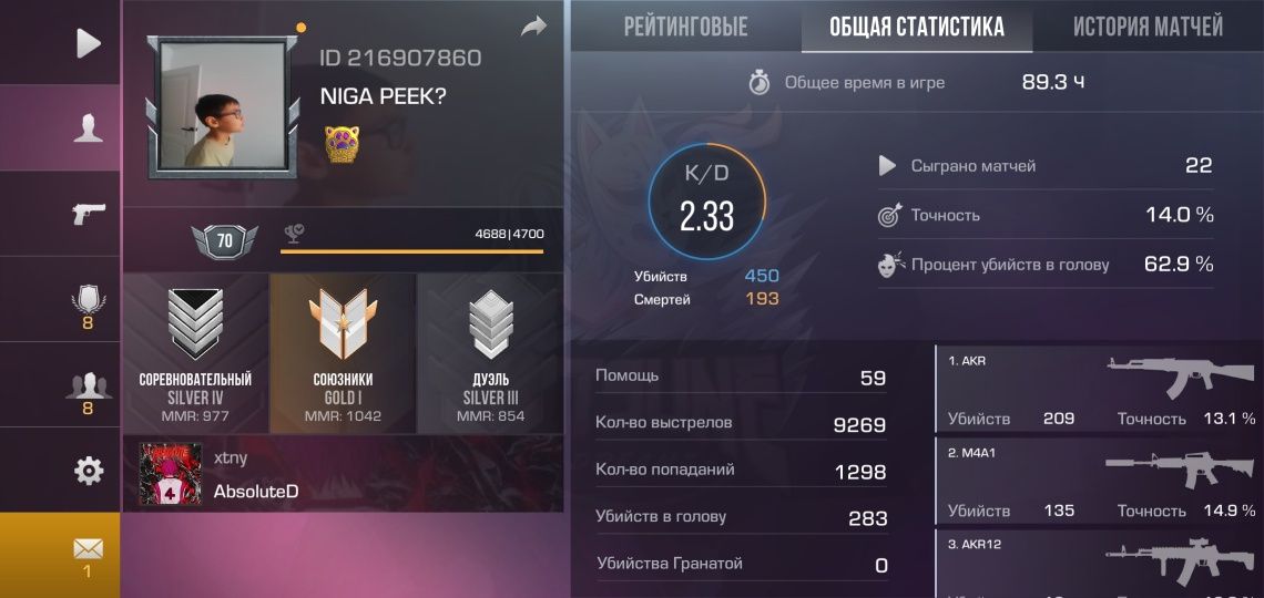 Продам аккаунт стэндофф