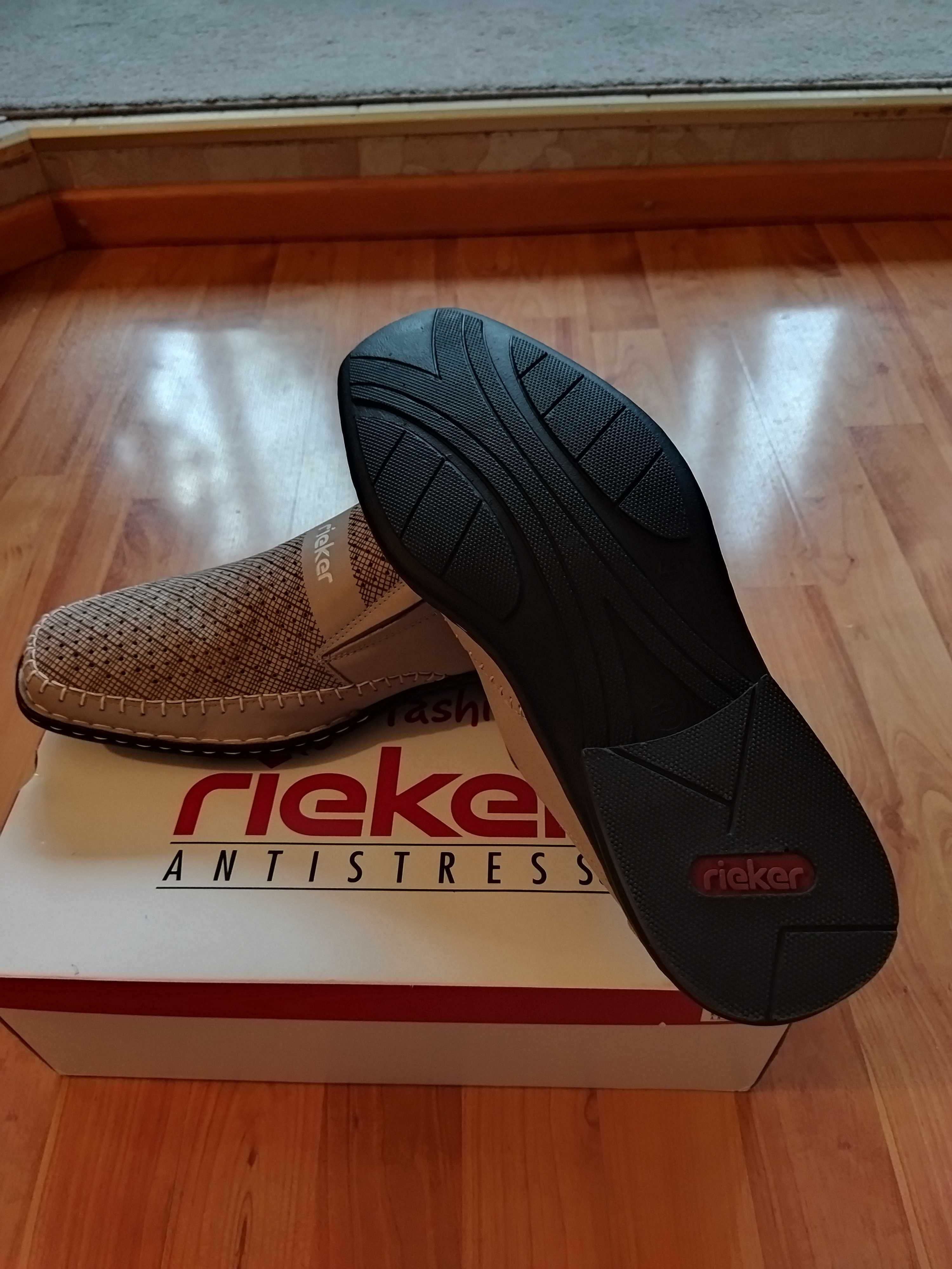 Туфли-лоферы Rieker (Германия),кожа,оригинал,новые,р-ры 44 и 45
