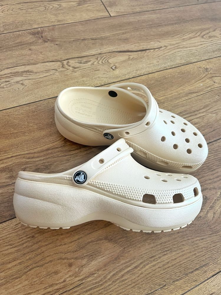 Crocs оригинал новые женские кроксы бежевые
