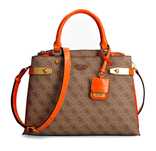 оригинальная сумка GUESS zadie logo girlfriend satchel caramel orange