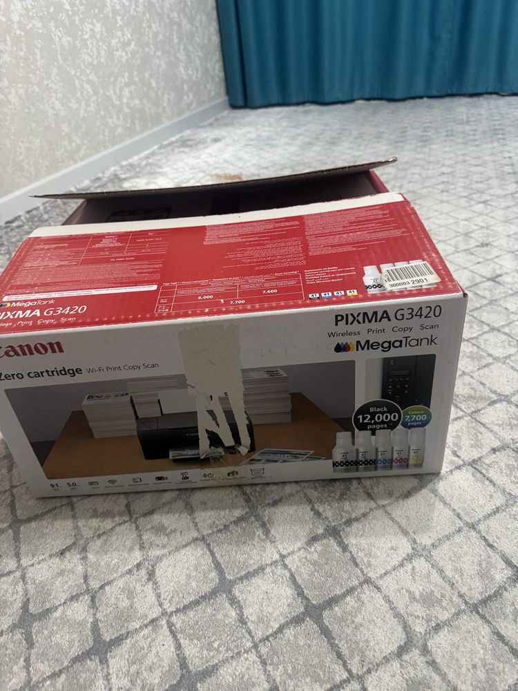 Продам почти новый цветной МФУ canon pixma G3420 струйный,