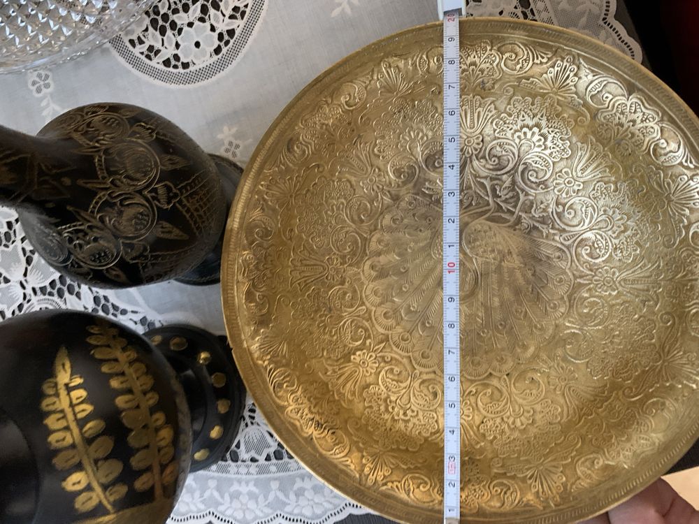 Подставка из алюминия , индийские вазы ,тарелка