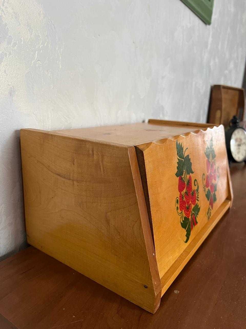 Хлебница расписная, деревянная, Советская