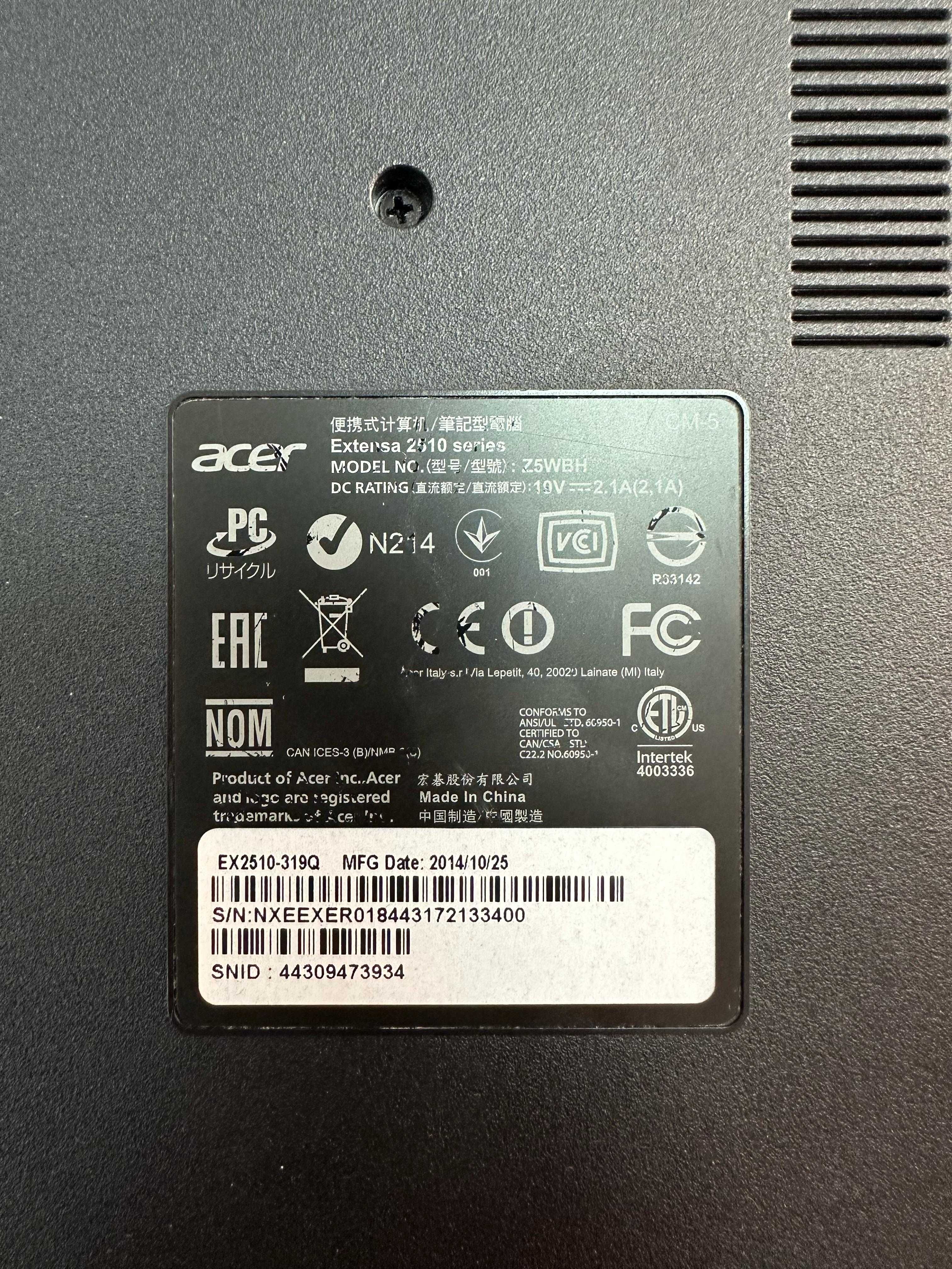 Ноутбук Acer Extensa 2510