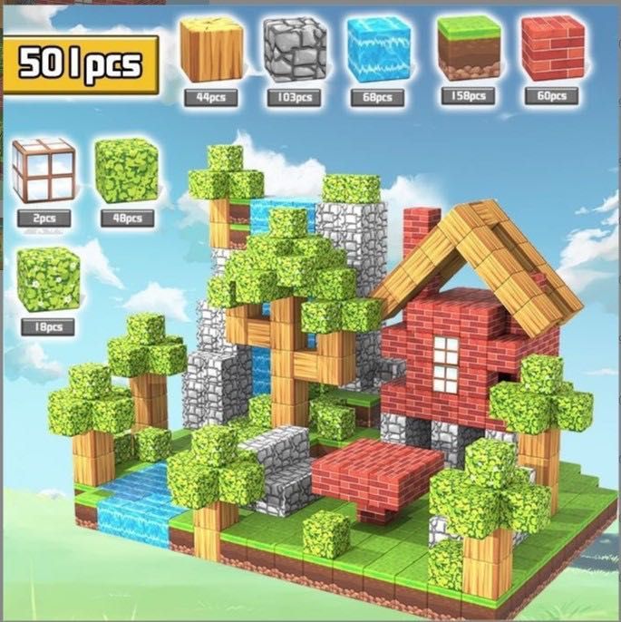 Комплект магнитных кубиков Minecraft (Майнкрафт)