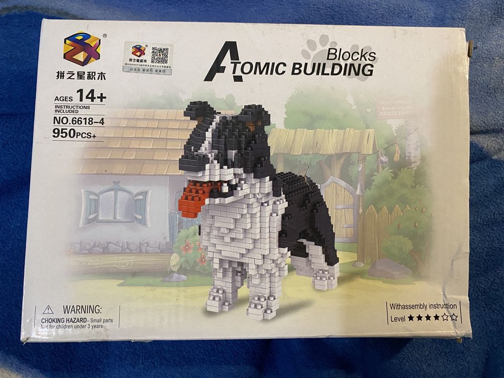 Конструктор blocks atomic building собака игрушка детский сложный