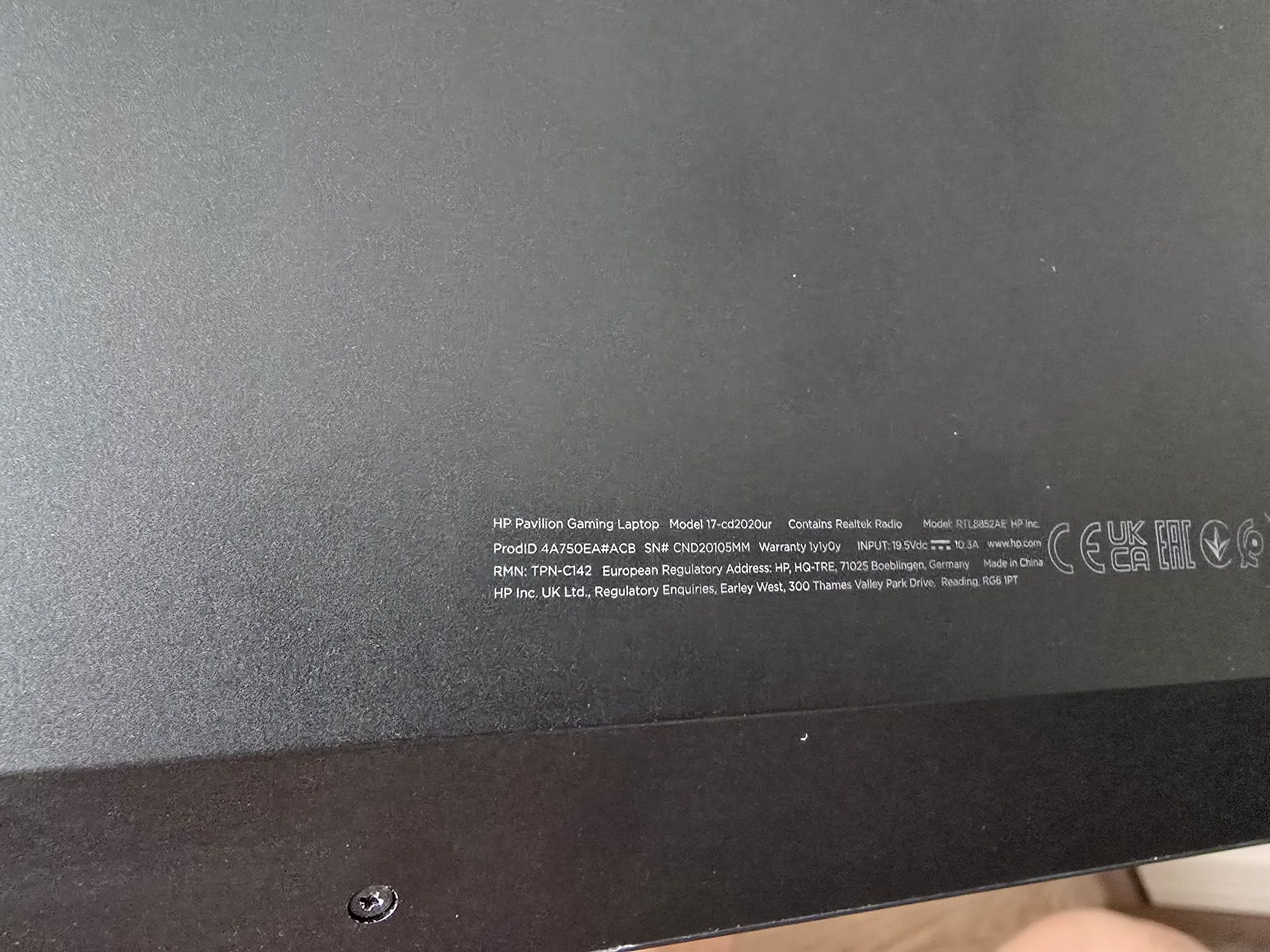 Ноутбук HP Pavilion Gaming 17 cd2020ur