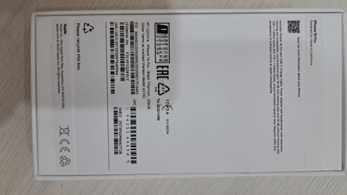 iPhone 16pro XR 256гб