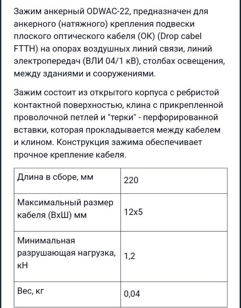 Зажим анкерный.
