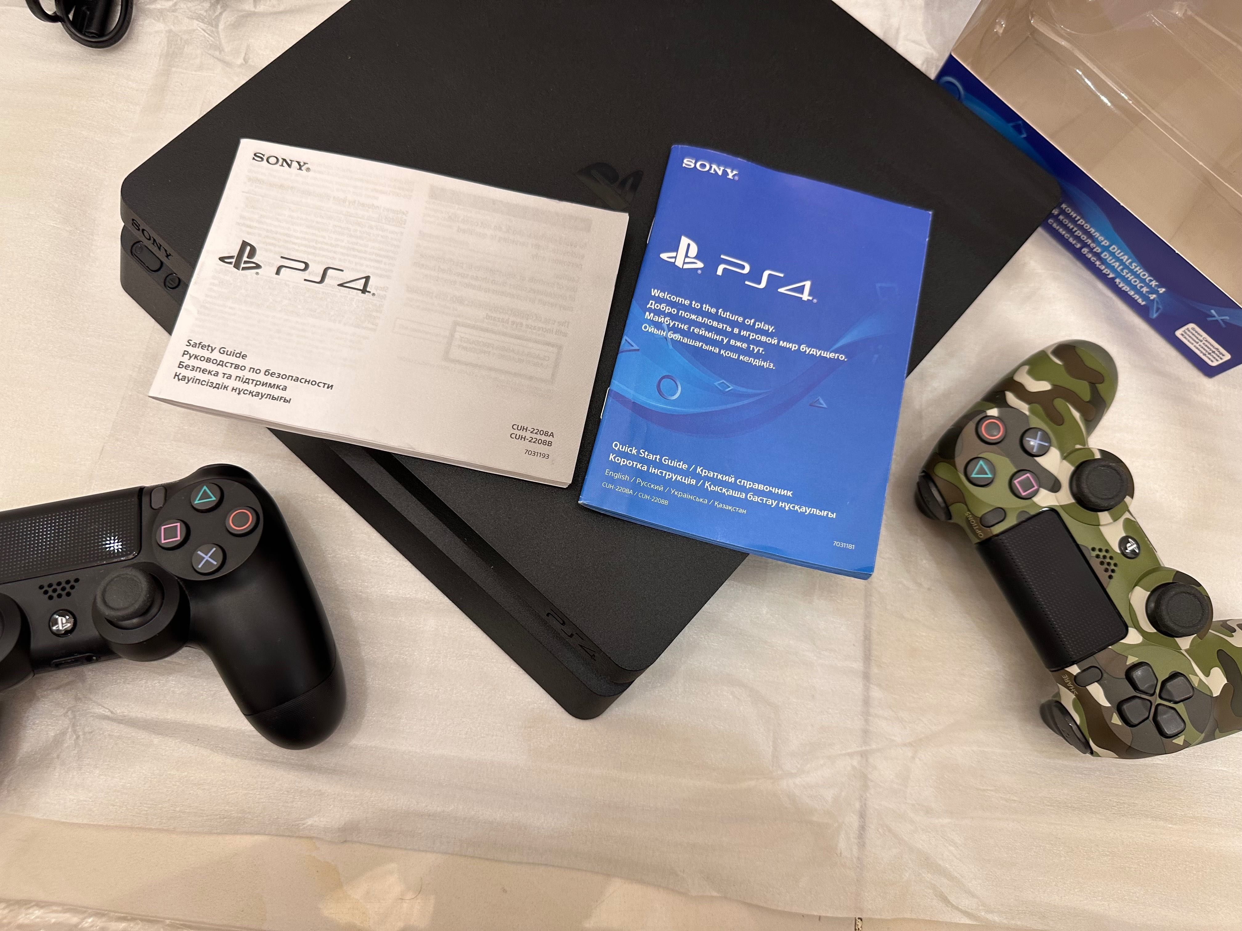 Sony PlayStation 4 Slim 2 джойстика Игры в подарок . Ps 4 Слим