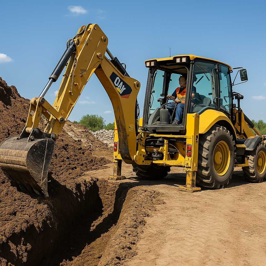 Планировка участка | CAT 428F2 трактор с водителем | Тараз