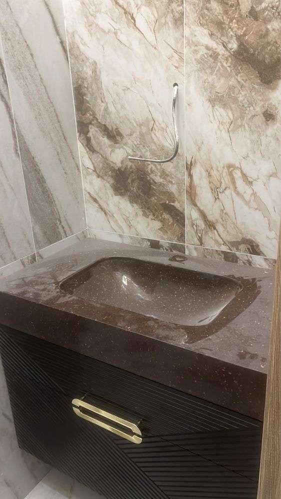 Изготовление столешниц из искусственного камня для санузлов и кухонь