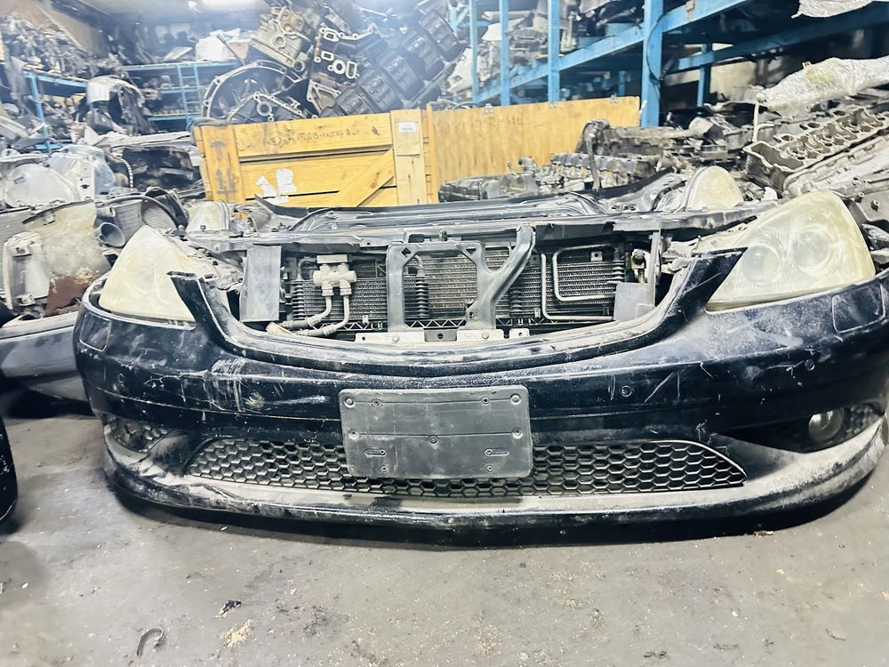 W221 ноускат AMG бампер мерседес бу запчасть радиатор электро винт