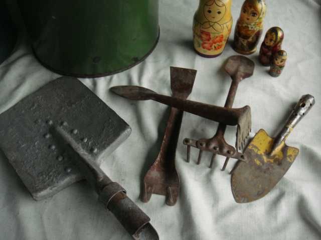 Для комнатных растений СССР маленькие антикварные кованные  грабли