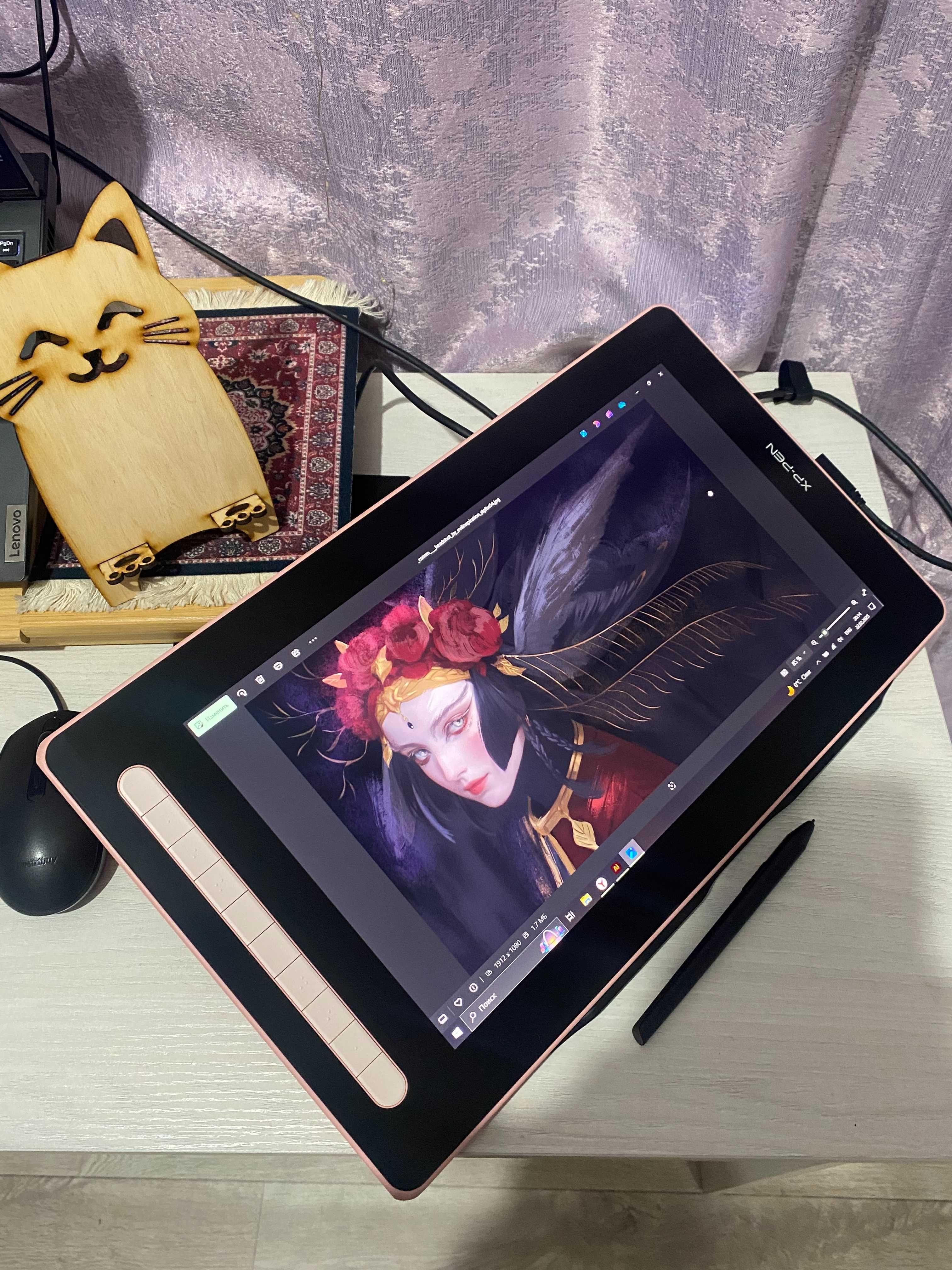 Продам графический планшет экранник XP-PEN Artist 16 2nd Gen розовый