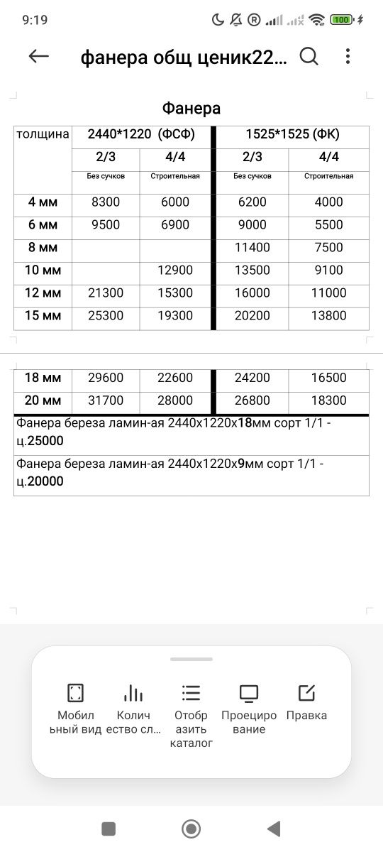 Фанера берёзовая влагостойкая