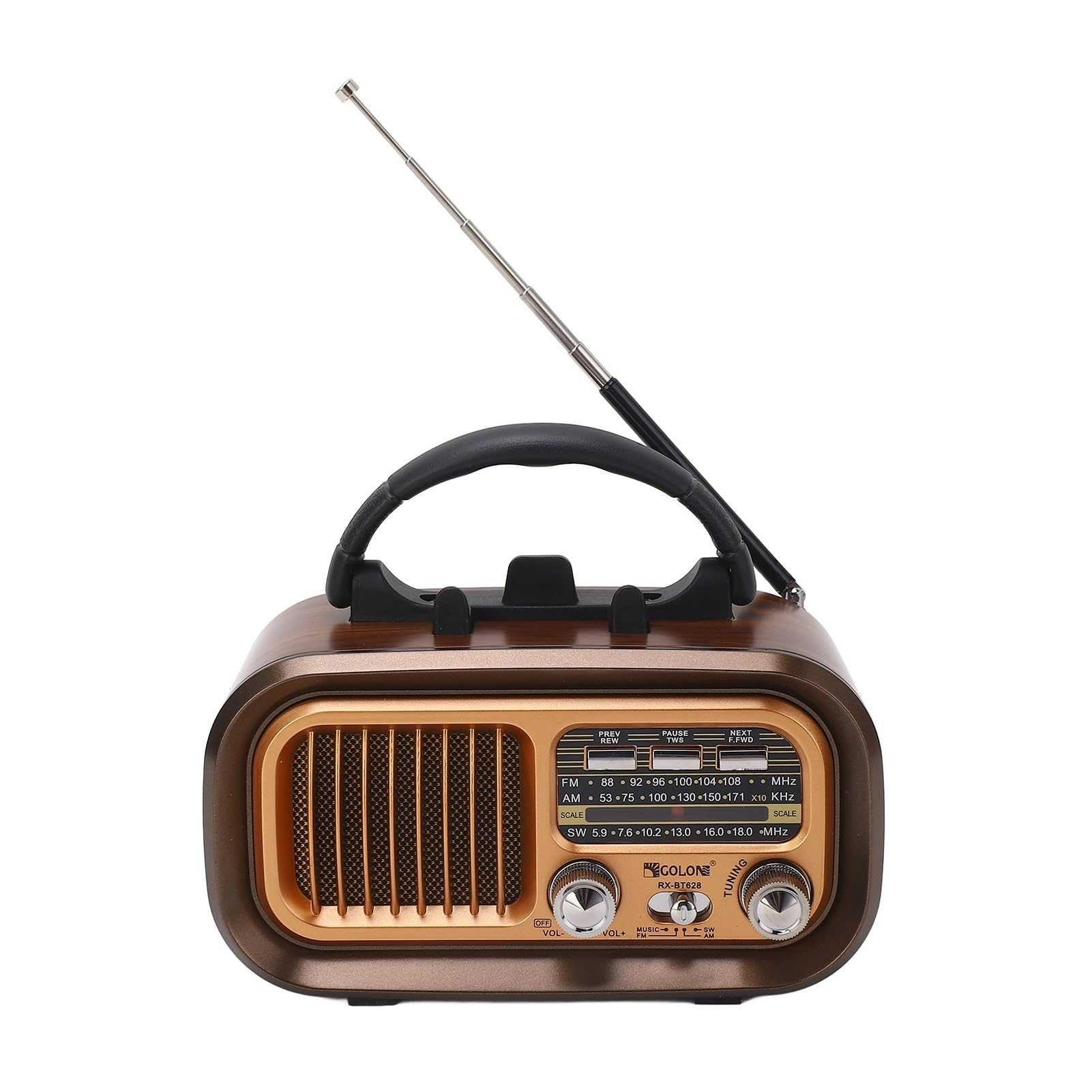 Ретро радиоприемник Bluetooth FM USB MP3 TF SD.