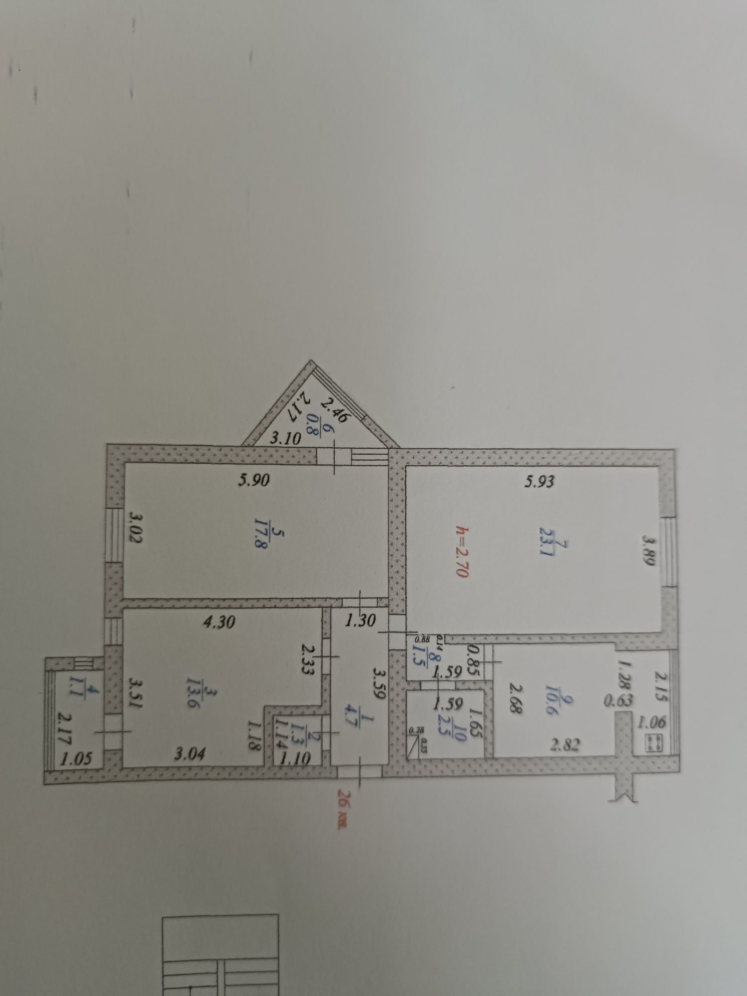Продам 3-х комн. квартиру 22 мкр. 2 дом