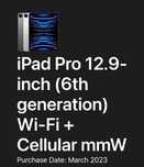 Продам ipad Pro 12.9 inch (6-е поколение] [Сотовая сим-карта + Wi-Fi]