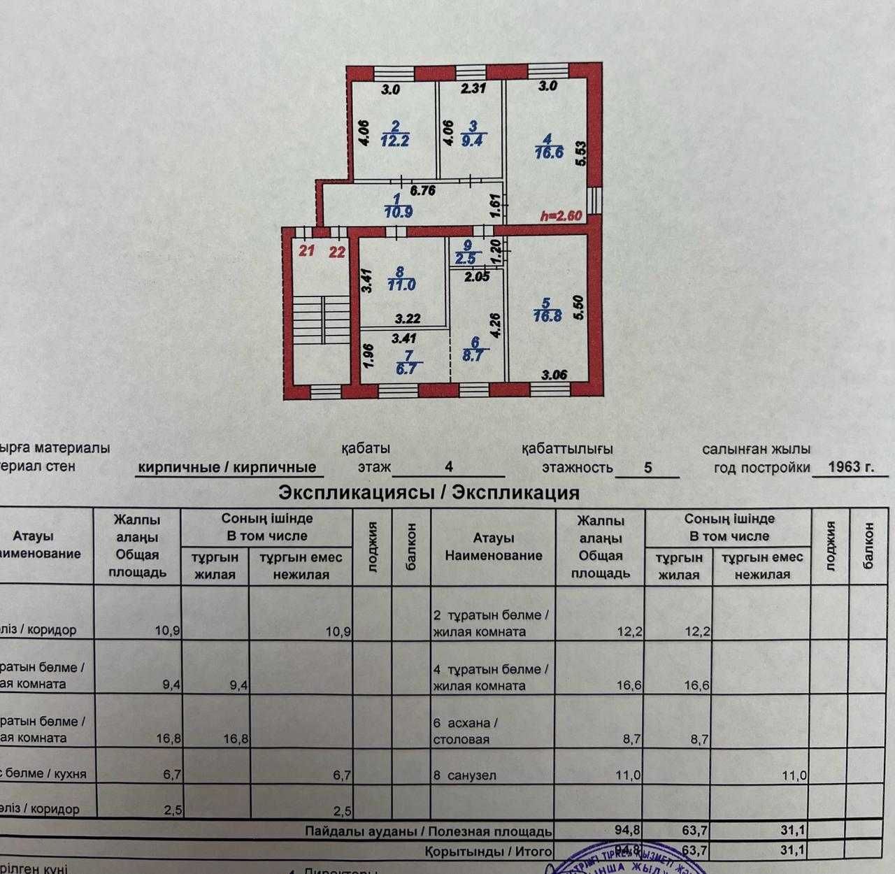 Продаю 4х комнатную квартиру