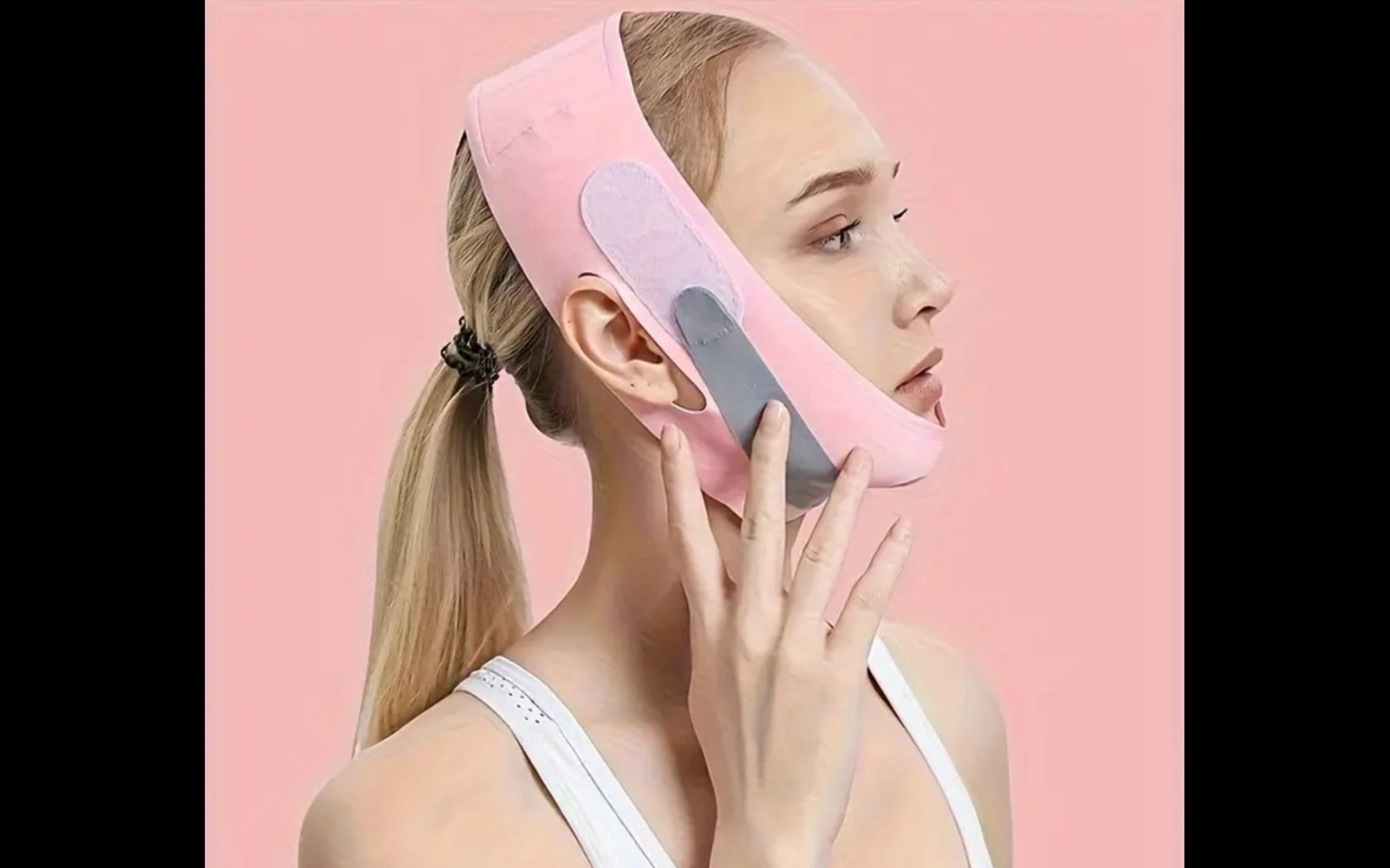 Эластичная, тканевая маска для лифтинга контура лица.