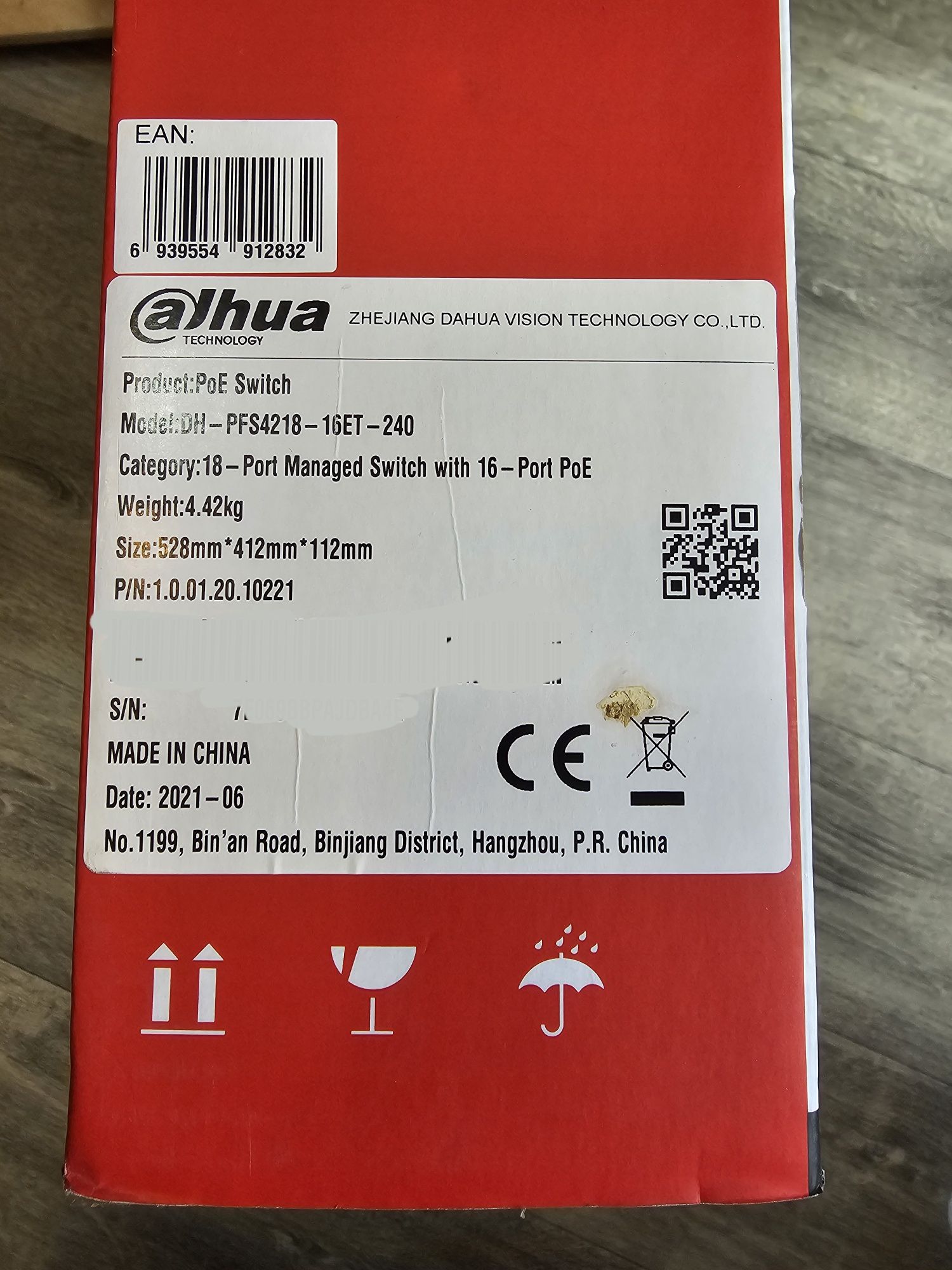 Коммутатор poe пое Dahua DH-PFS4218-16ET-240
