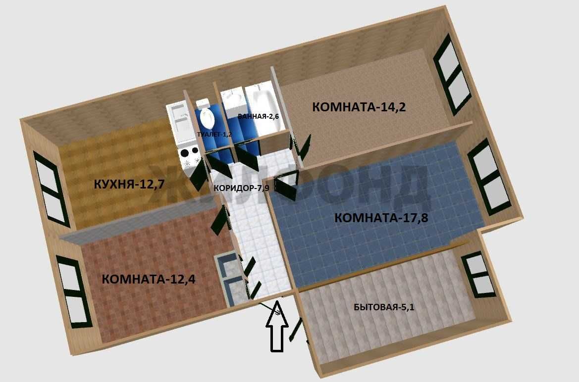 Продается 3 комнатная квартира на КШТ - 22,5млн.!