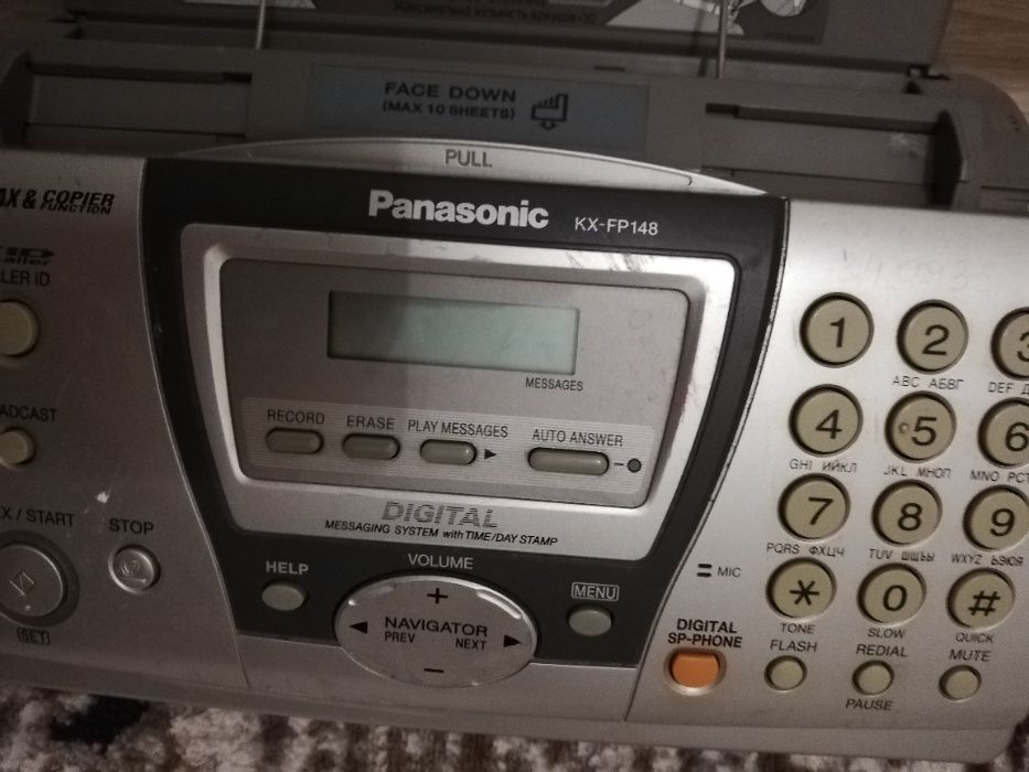 Продам факс Panasonic и радиотелефон Panasonic б/у за 5000 тенге