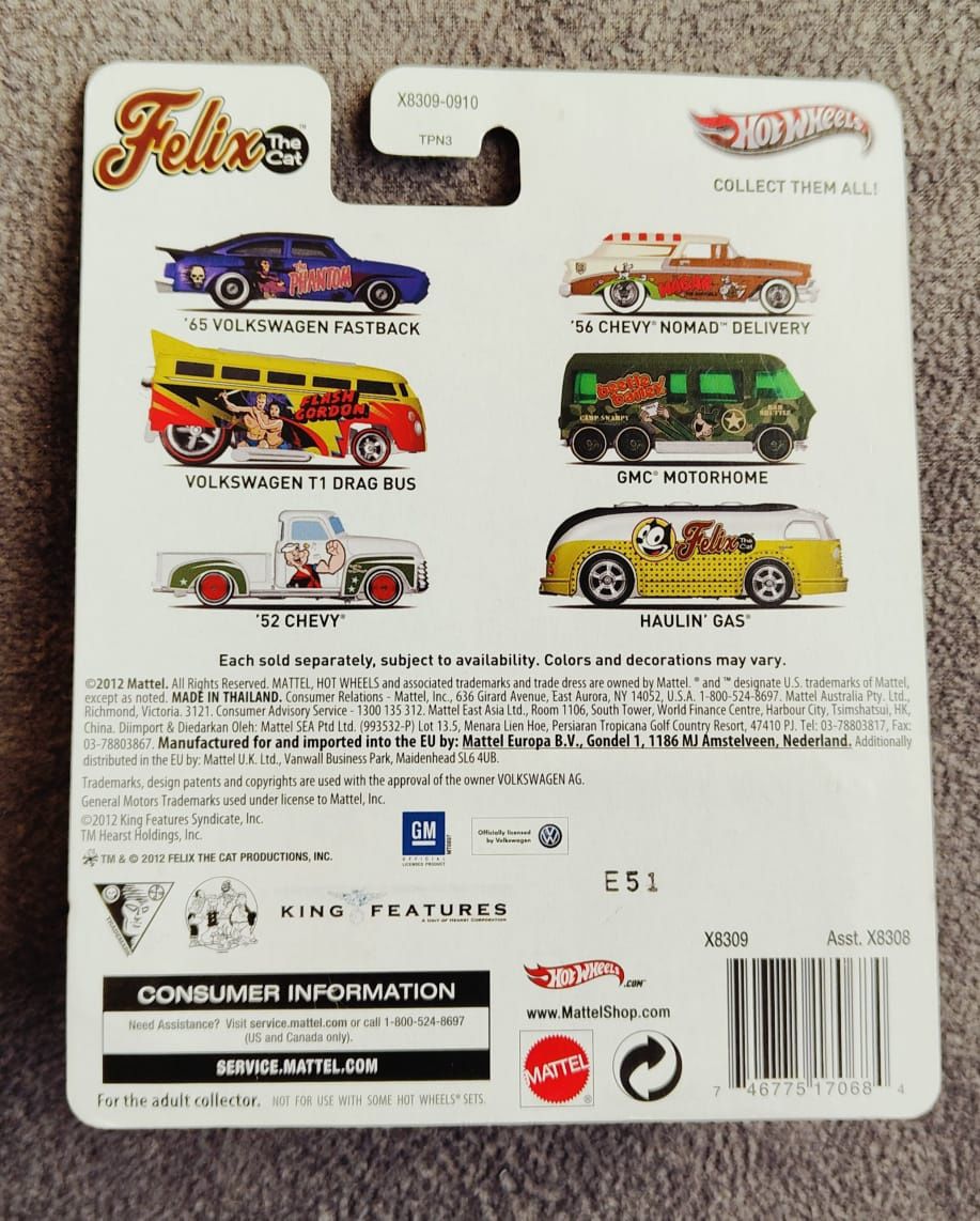 Hot wheels. Hauling gas. Cat Felix