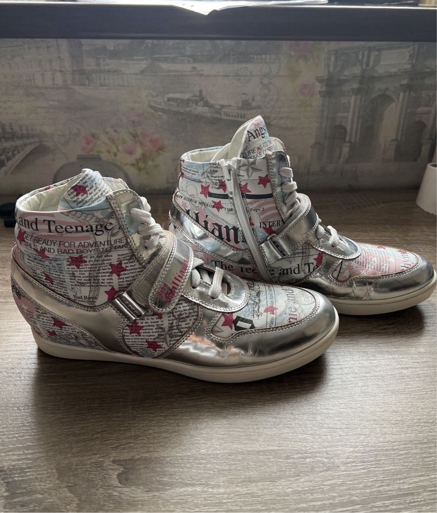 Кожаные кеды Galliano