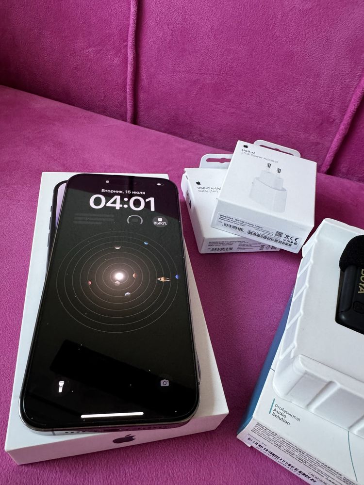 Iphone 14 pro max 256 с микрофоном и новым зарядным устройством