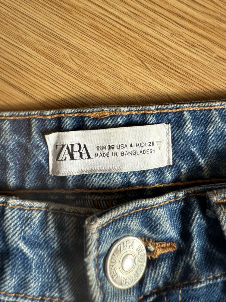 Zara джинсы culottes широкие и укороченные