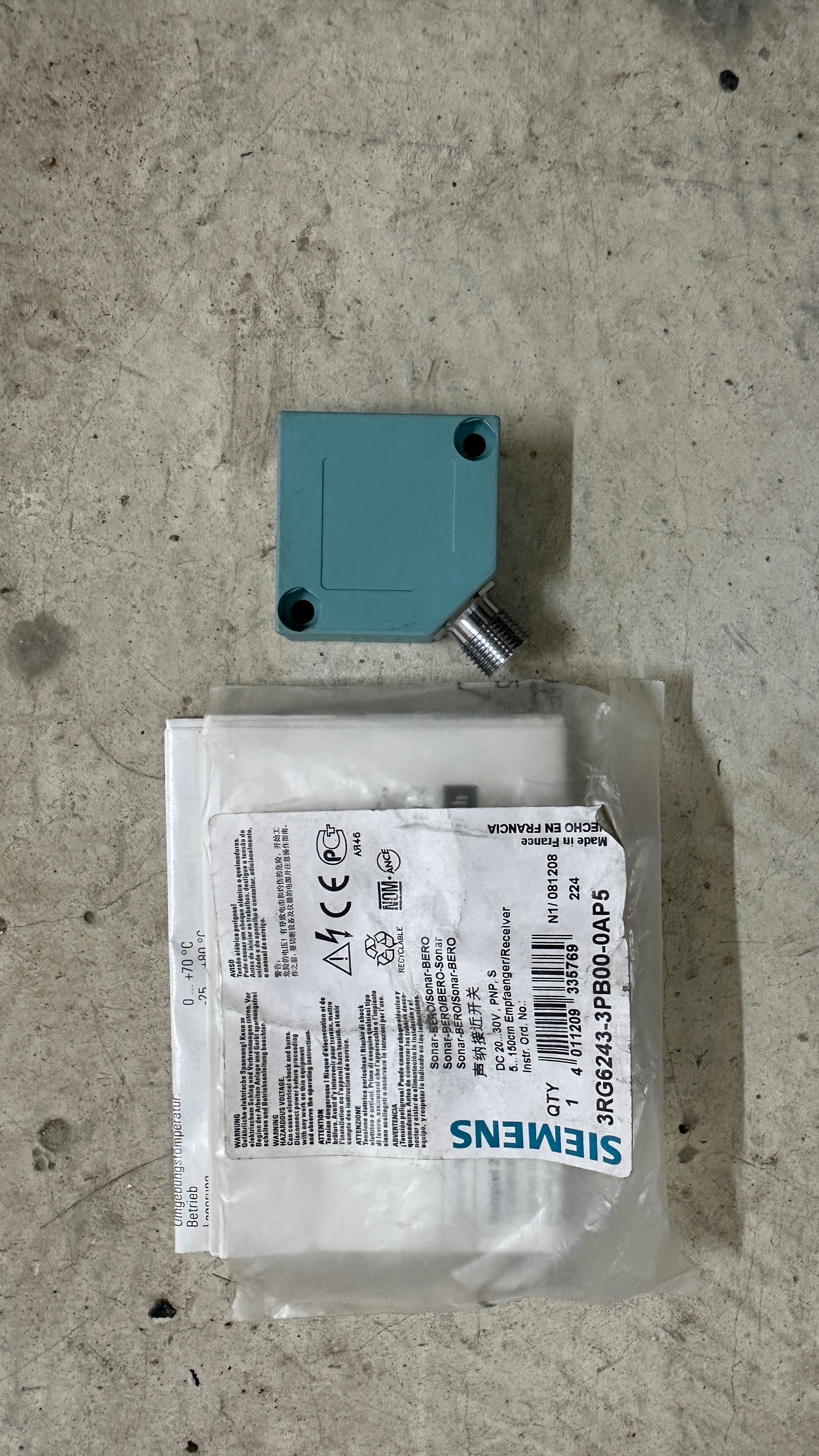 Ультразвуковой датчик, 3RG6243-3PB00-0AP5