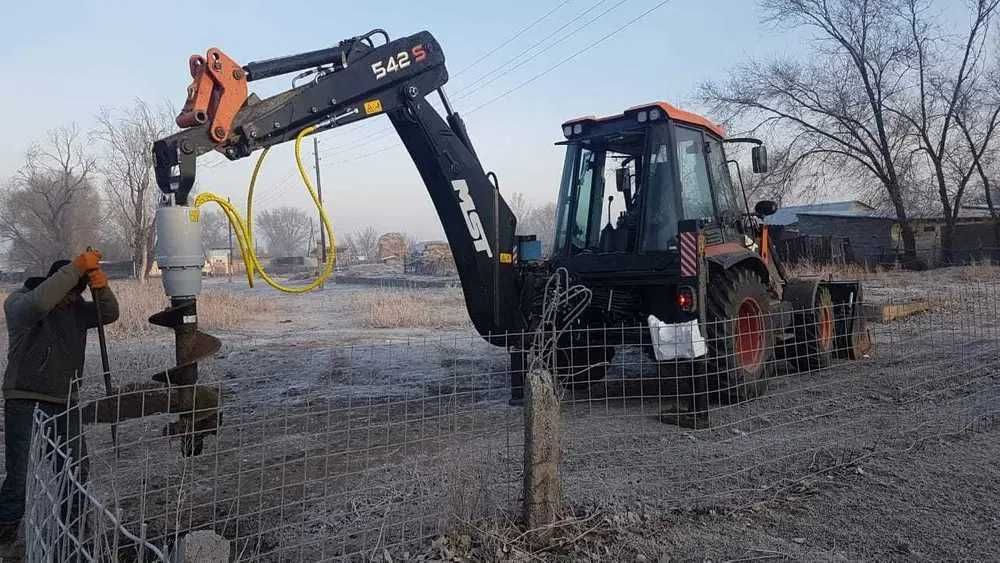 Экскаватор-погрузчика, траншея, планировка. 3в1, ямобур, трактор